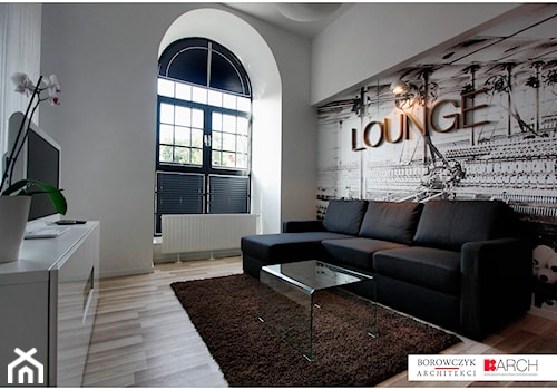 mini LOFT dla singla - Średni biały salon, styl nowoczesny - zdjęcie od Borowczyk Architekci