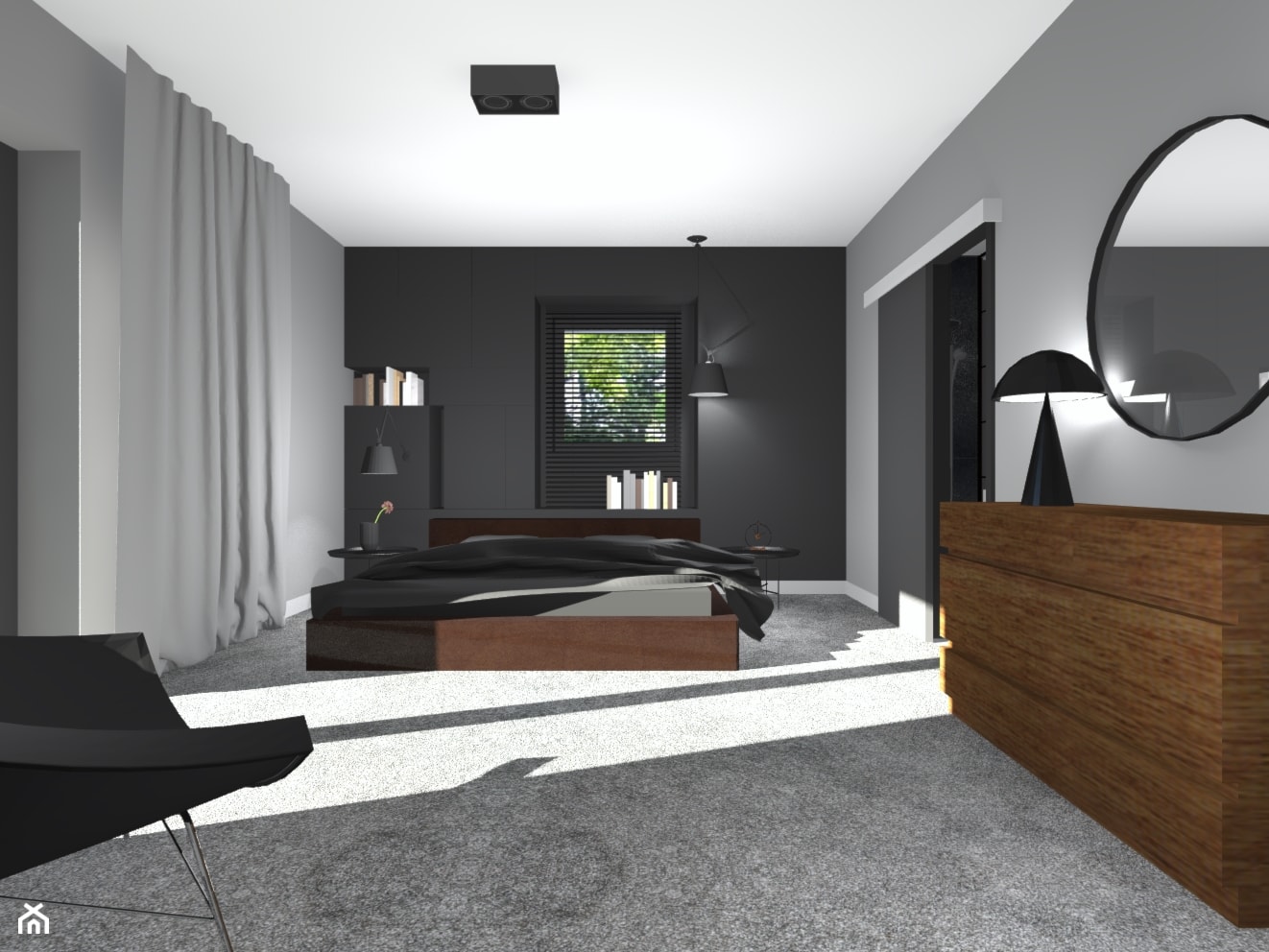 Sypialnia w stylu loftowym nowoczesnym - zdjęcie od maKa architekci s.c. - Homebook