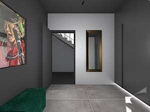 Ciemny korytarz z zabudową na wymiar - zdjęcie od maKa architekci s.c.