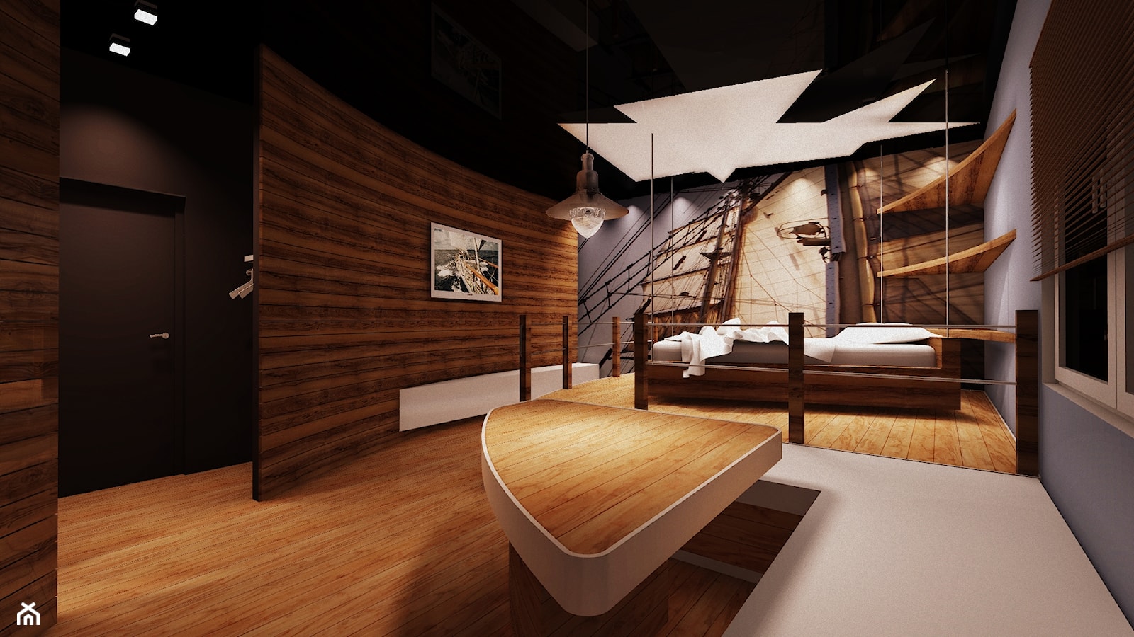 pokój hotelowy w stylu żeglarskim - zdjęcie od AmaVerdeStudio - Homebook