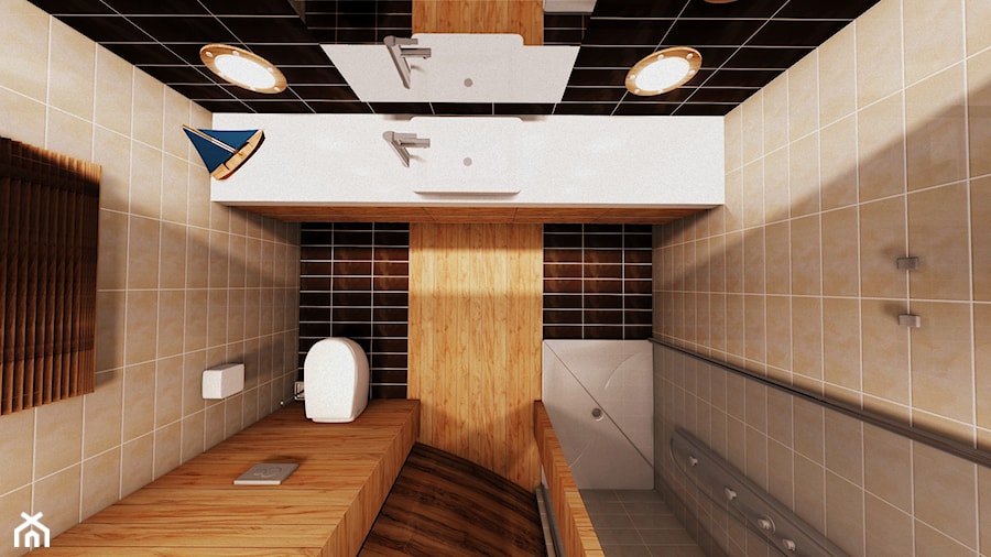 łazienka hotelowa w stylu żeglarskim - zdjęcie od AmaVerdeStudio