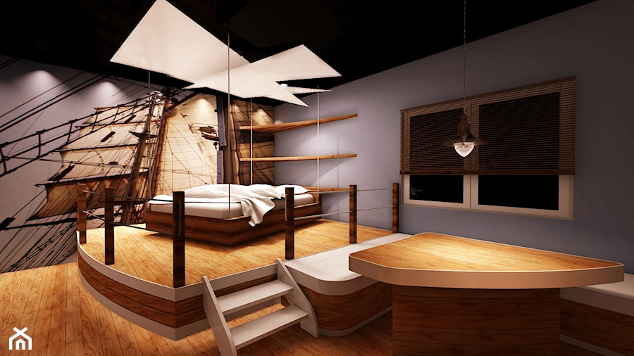 pokój hotelowy w stylu żeglarskim - zdjęcie od AmaVerdeStudio