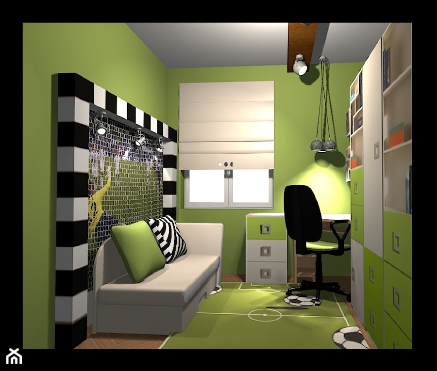 nasze projekty - Mały zielony pokój dziecka dla dziecka dla chłopca, styl nowoczesny - zdjęcie od studio aranżacji wnętrz matlok design
