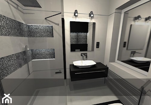 łazienki dla klientów salonu w Krakowie - Mała bez okna z lustrem łazienka, styl nowoczesny - zdjęcie od studio aranżacji wnętrz matlok design