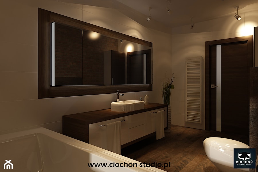 Dom IV koncepcja projektowa - Średnia z punktowym oświetleniem łazienka, styl nowoczesny - zdjęcie od Ciochoń-Studio