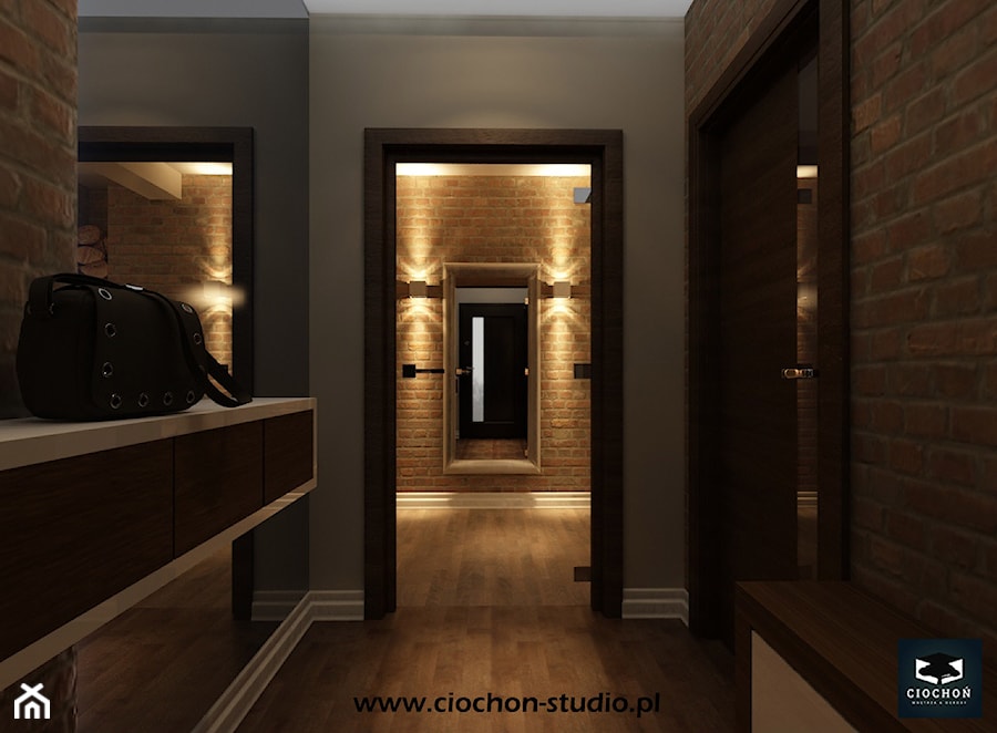 Dom IV koncepcja projektowa - Średni szary hol / przedpokój, styl nowoczesny - zdjęcie od Ciochoń-Studio