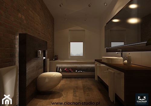 Dom IV koncepcja projektowa - Duża z punktowym oświetleniem łazienka, styl nowoczesny - zdjęcie od Ciochoń-Studio