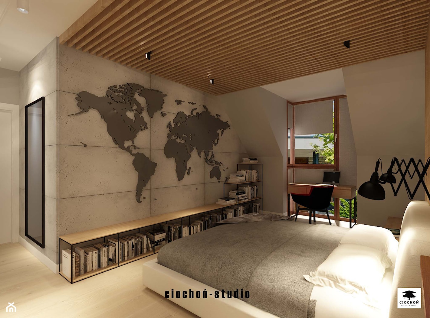 Sypialnia z łazienką - zdjęcie od Ciochoń-Studio - Homebook