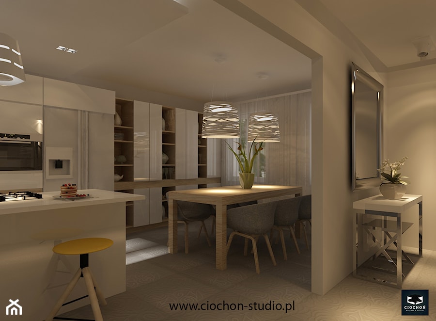 Koncepcja projektowa kuchni z jadalnią - zdjęcie od Ciochoń-Studio