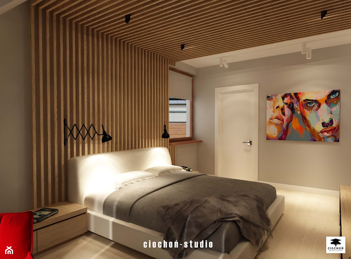 Sypialnia z łazienką - zdjęcie od Ciochoń-Studio - Homebook