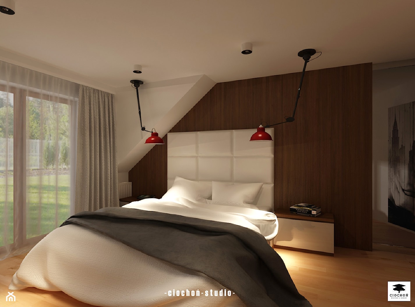Sypialnia z garderobą - zdjęcie od Ciochoń-Studio - Homebook