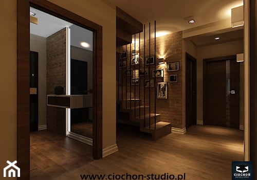 Dom IV koncepcja projektowa - Średni biały hol / przedpokój, styl nowoczesny - zdjęcie od Ciochoń-Studio
