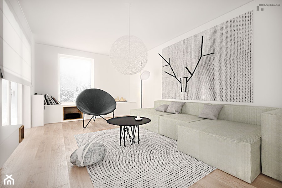 Mieszkanie J - projekt - Salon, styl minimalistyczny - zdjęcie od Pracownia Kaffka