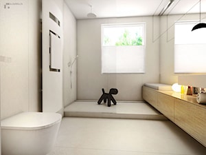 Mieszkanie J - projekt - Średnia łazienka z oknem, styl minimalistyczny - zdjęcie od Pracownia Kaffka