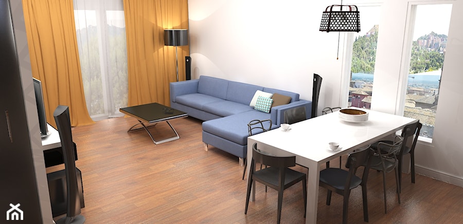 Mieszkanie - powiew błękitu - Salon, styl nowoczesny - zdjęcie od eMstudio Architekt Wnętrz Marta Dawidowicz