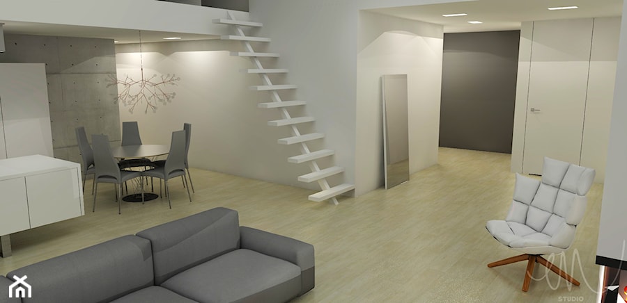 Mieszkanie w stylu minimalistycznym - Hol / przedpokój, styl minimalistyczny - zdjęcie od eMstudio Architekt Wnętrz Marta Dawidowicz