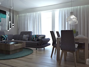 Mieszkanie w Skidziniu - Średnia szara jadalnia w salonie, styl nowoczesny - zdjęcie od DOKTOR HOUSE DESIGN