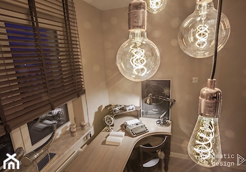 Biuro w domu- detal - oświetlenie - zdjęcie od Pragmatic Design
