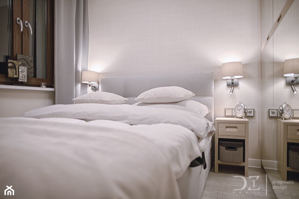 łóżko z tapicerowanym wezgłowiem - zdjęcie od Pragmatic Design - Homebook