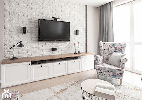mieszkanie przy Batalionów - Mały szary salon, styl prowansalski - zdjęcie od Pragmatic Design