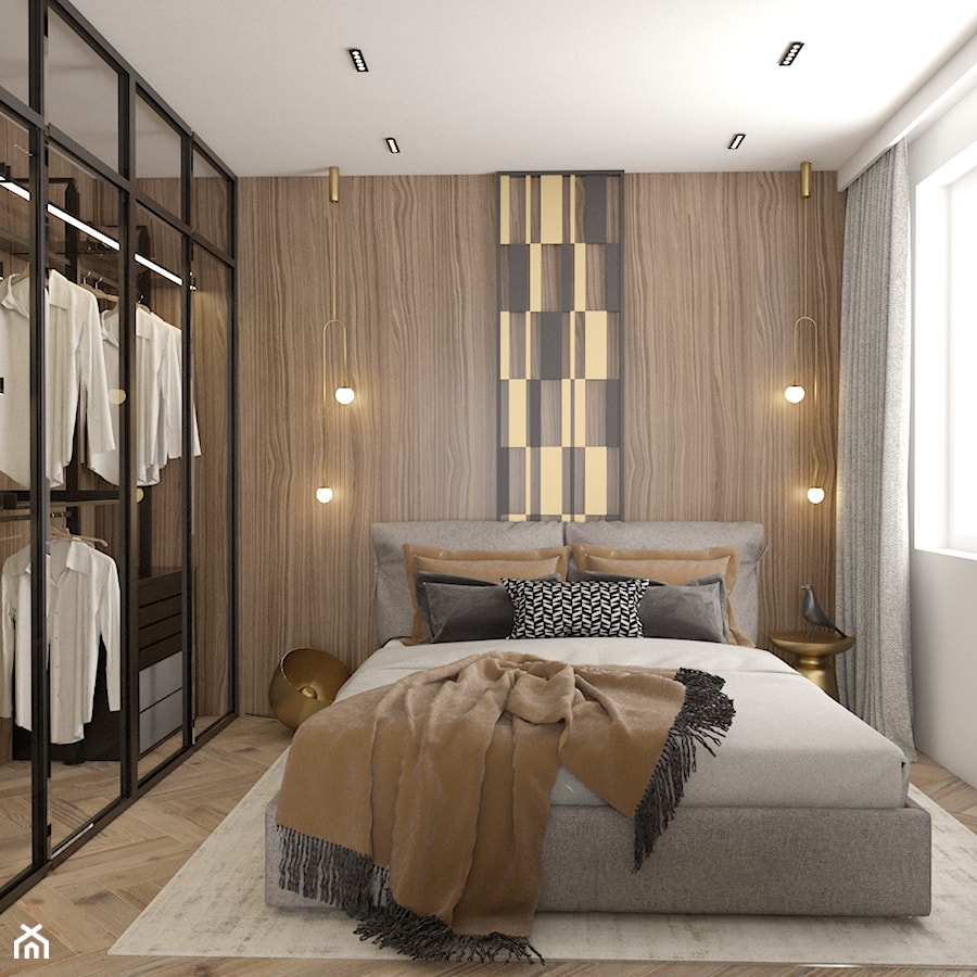 Apartament z akcentami ART DECO - Sypialnia, styl nowoczesny - zdjęcie od STUDIO BRYŁA KATARZYNA DEREWICZ