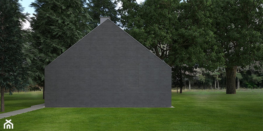 Dom prywatny w Apolonii - Małe parterowe domy jednorodzinne drewniane z dwuspadowym dachem, styl minimalistyczny - zdjęcie od KOZIEJ ARCHITEKCI