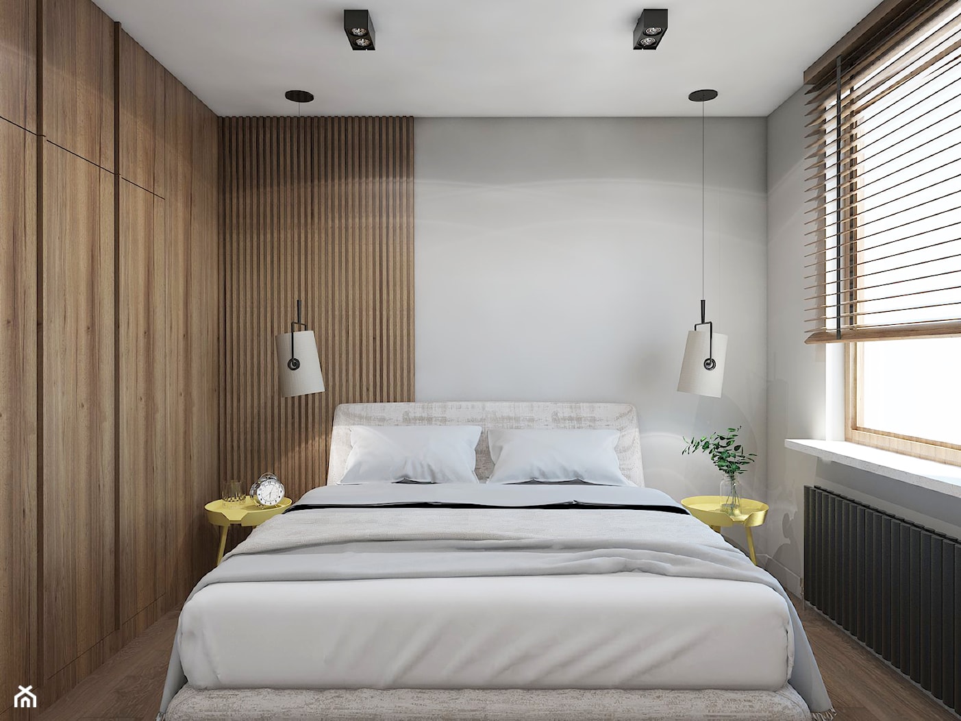 TROCHĘ SŁOŃCA - Średnia biała sypialnia, styl nowoczesny - zdjęcie od UTOO- pracownia architektury wnętrz i krajobrazu - Homebook