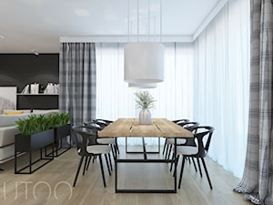PODMIEJSKI LUZ - Duża czarna jadalnia w salonie, styl nowoczesny - zdjęcie od UTOO- pracownia architektury wnętrz i krajobrazu