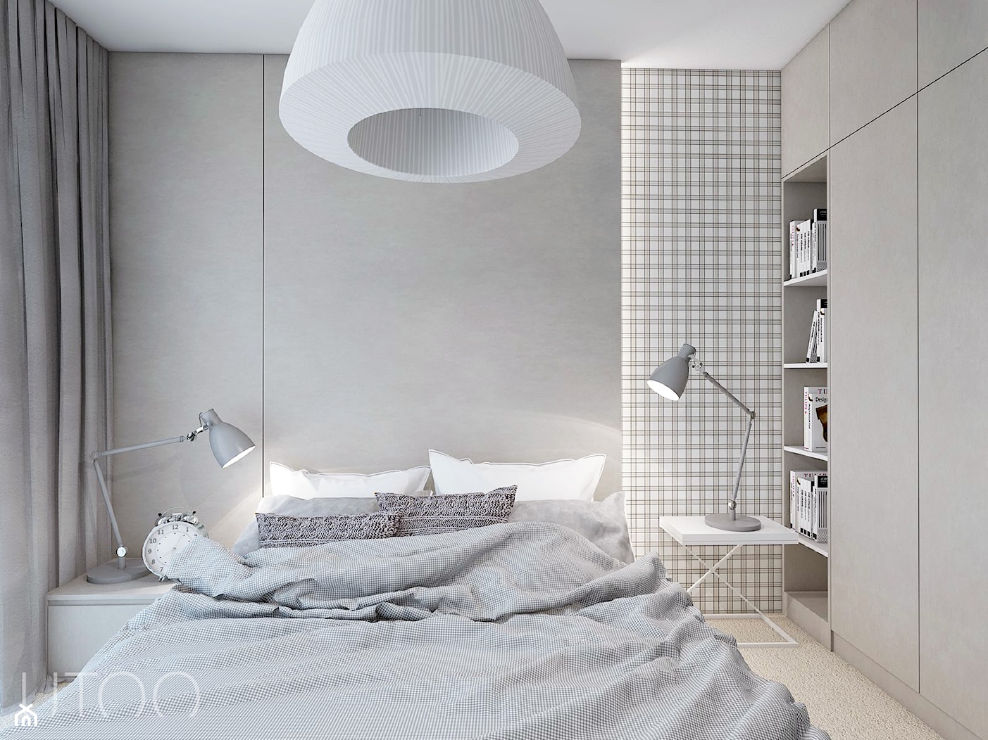 KRATA WIECZNIE MODNA - Średnia szara sypialnia, styl nowoczesny - zdjęcie od UTOO- pracownia architektury wnętrz i krajobrazu - Homebook