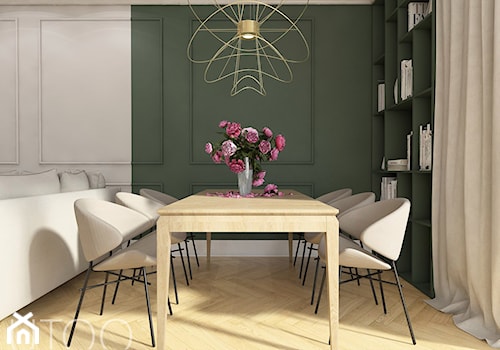 KLASYCZNA INSPIRACJA - Duża biała zielona jadalnia w salonie, styl nowoczesny - zdjęcie od UTOO- pracownia architektury wnętrz i krajobrazu