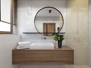 TROCHĘ SŁOŃCA - Mała z lustrem łazienka z oknem, styl nowoczesny - zdjęcie od UTOO- pracownia architektury wnętrz i krajobrazu