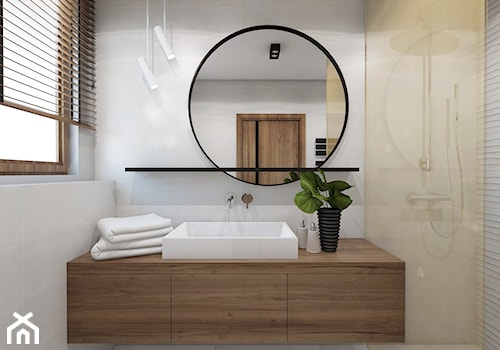 TROCHĘ SŁOŃCA - Mała z lustrem łazienka z oknem, styl nowoczesny - zdjęcie od UTOO- pracownia architektury wnętrz i krajobrazu