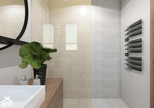 TROCHĘ SŁOŃCA - Średnia bez okna z lustrem łazienka, styl nowoczesny - zdjęcie od UTOO- pracownia architektury wnętrz i krajobrazu