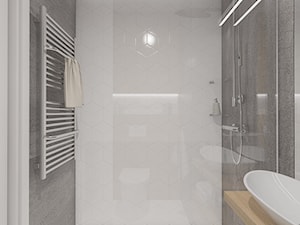 SYPIALNIA W SALONIE - Mała bez okna z punktowym oświetleniem łazienka, styl nowoczesny - zdjęcie od UTOO- pracownia architektury wnętrz i krajobrazu