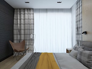 PODMIEJSKI LUZ - Mała czarna sypialnia, styl skandynawski - zdjęcie od UTOO- pracownia architektury wnętrz i krajobrazu