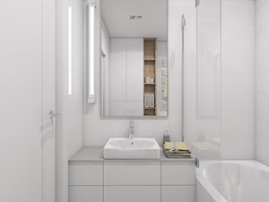 WSZĘDZIE BLISKO - Mała bez okna z lustrem z punktowym oświetleniem łazienka, styl nowoczesny - zdjęcie od UTOO- pracownia architektury wnętrz i krajobrazu