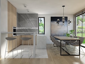 PRZESTRZEŃ PRYWATNA - Średnia biała jadalnia w kuchni, styl nowoczesny - zdjęcie od UTOO- pracownia architektury wnętrz i krajobrazu