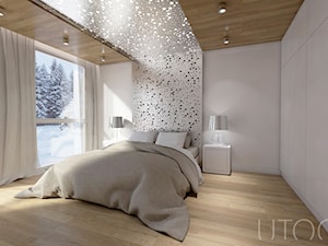 MIESZKANIE DWUPOZIOMOWE - Średnia biała sypialnia, styl nowoczesny - zdjęcie od UTOO- pracownia architektury wnętrz i krajobrazu