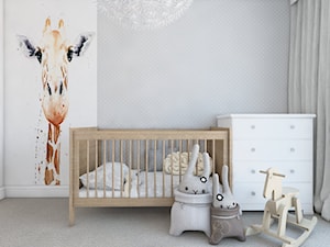 WŚRÓD ZWIERZĄT - Mały biały szary pokój dziecka dla niemowlaka dla chłopca dla dziewczynki, styl nowoczesny - zdjęcie od UTOO- pracownia architektury wnętrz i krajobrazu