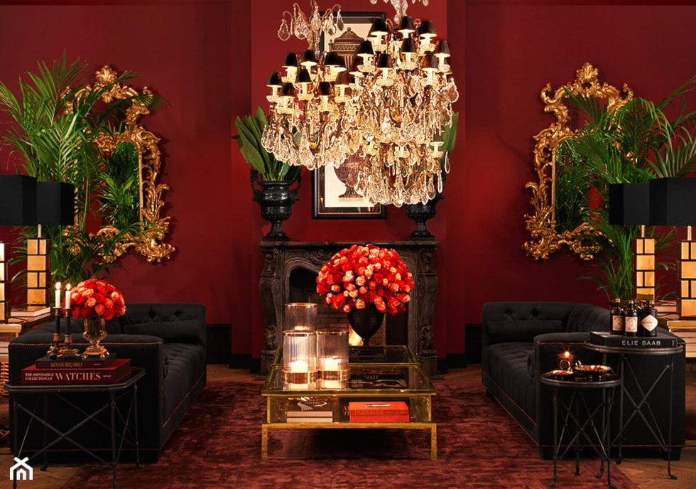 EICHHOLTZ - ARANŻACJE - Średni czerwony salon, styl nowoczesny - zdjęcie od Galeria Heban- ekskluzywne meble - Homebook