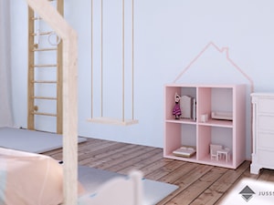 pokój dziecięcy - Średni biały pokój dziecka dla dziecka dla dziewczynki, styl skandynawski - zdjęcie od JUSSS