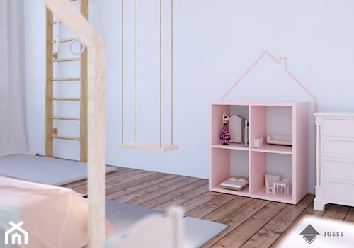 pokój dziecięcy - Średni biały pokój dziecka dla dziecka dla dziewczynki, styl skandynawski - zdjęcie od JUSSS