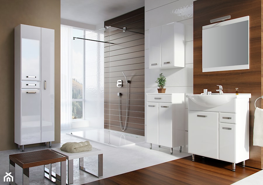Amigo - Duża jako pokój kąpielowy łazienka z oknem, styl nowoczesny - zdjęcie od Elita
