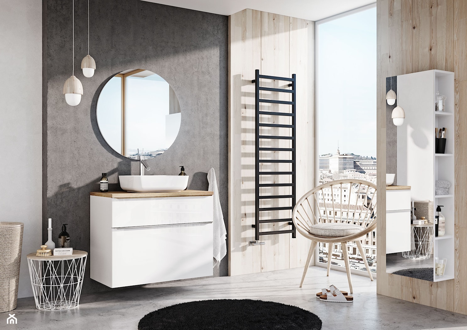 Lofty - Średnia z marmurową podłogą łazienka z oknem, styl nowoczesny - zdjęcie od Elita - Homebook
