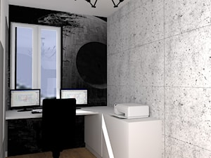 MIeszkanie dla młodego małżeństwa - Małe z zabudowanym biurkiem szare biuro, styl nowoczesny - zdjęcie od Studio Artino