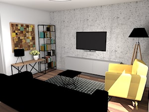 MIeszkanie dla młodego małżeństwa - Mały biały szary salon, styl nowoczesny - zdjęcie od Studio Artino
