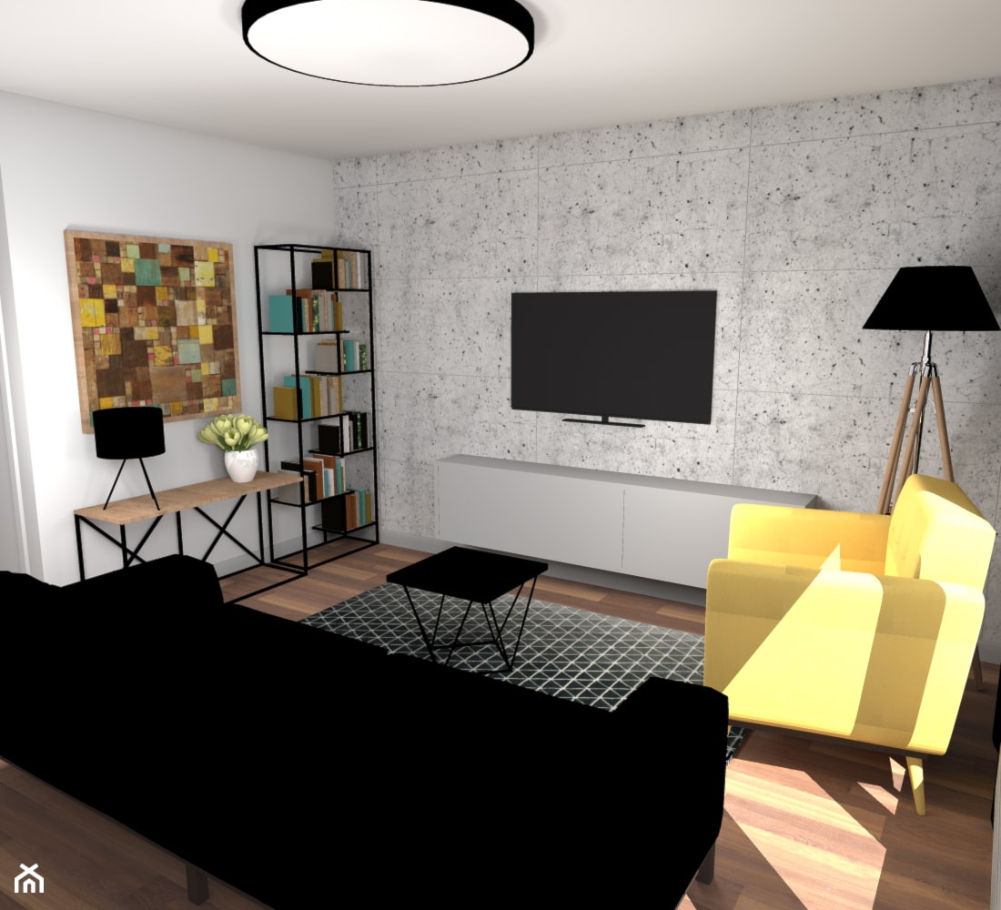 MIeszkanie dla młodego małżeństwa - Mały biały szary salon, styl nowoczesny - zdjęcie od Studio Artino - Homebook