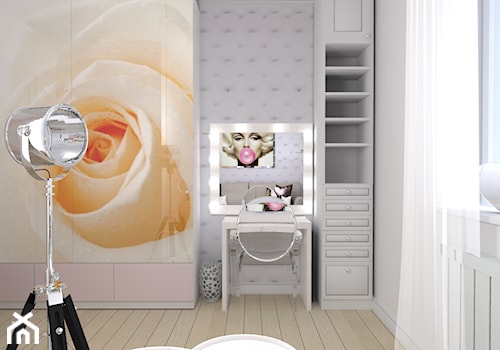 projekt domu w stylu glamour - Mała szara sypialnia, styl glamour - zdjęcie od Studio Artino