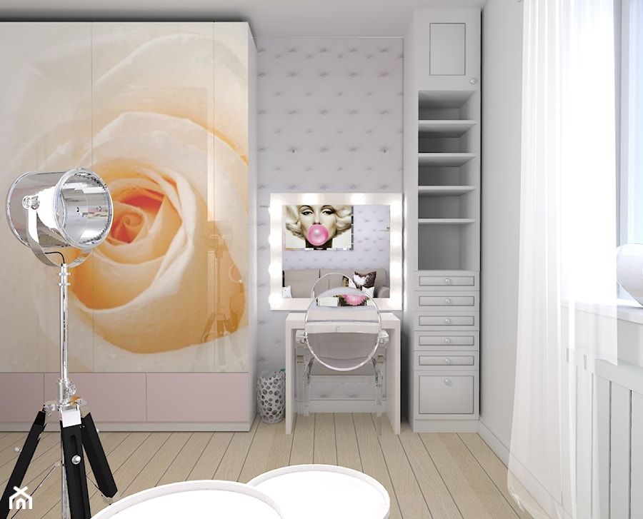 projekt domu w stylu glamour - Mała szara sypialnia, styl glamour - zdjęcie od Studio Artino