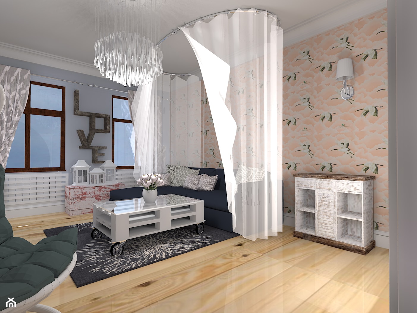 Salon z sypialnią w kamienicy - zdjęcie od Studio Artino - Homebook